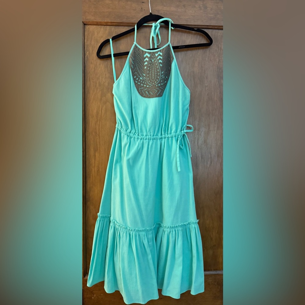 Banana Republic Turquoise Halter Midi Dress